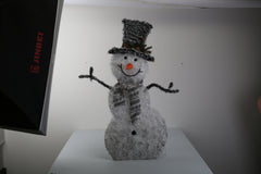 1Pc LED Christmas Snowman Decoration Light Collapsible Battery Operated Lighted Snowman Indoor Outdoor Garden Light With Removable Hands Scarf