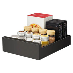 Pull Out Cabinet Organizer Carbon Steel Slide Out Drawer Storage Smooth Quiet Slide Rails For Kitchen Bathroom Living Room Black 11.81x16.92x2.75inch