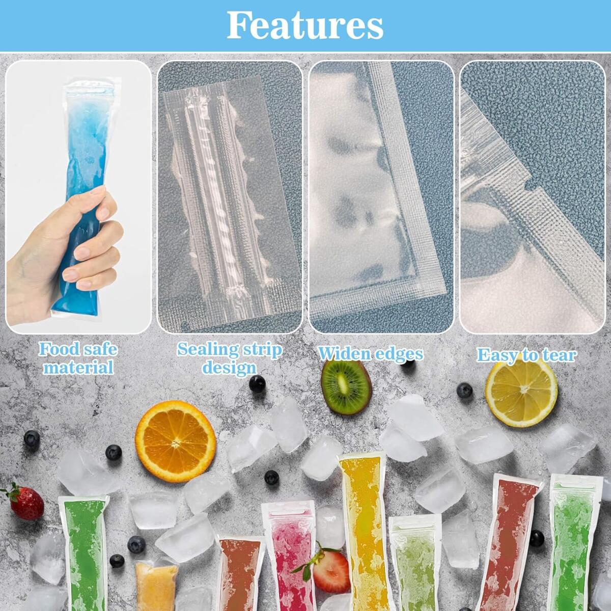 Party - 320 Popsicle Bags  2 Orange Funnels 1 Set