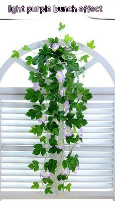 Simulation Plant Morning Glory Ratten For Wall Hanging Decoration