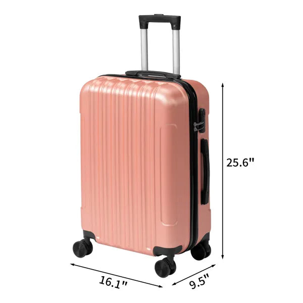 Three-in-one Textured Matte Finish, Non-TSA Lock, 28-inch Detachable Wheels, ABS Trolley Case, 20in, 24in, 28in ABS, All Available In Rose Gold