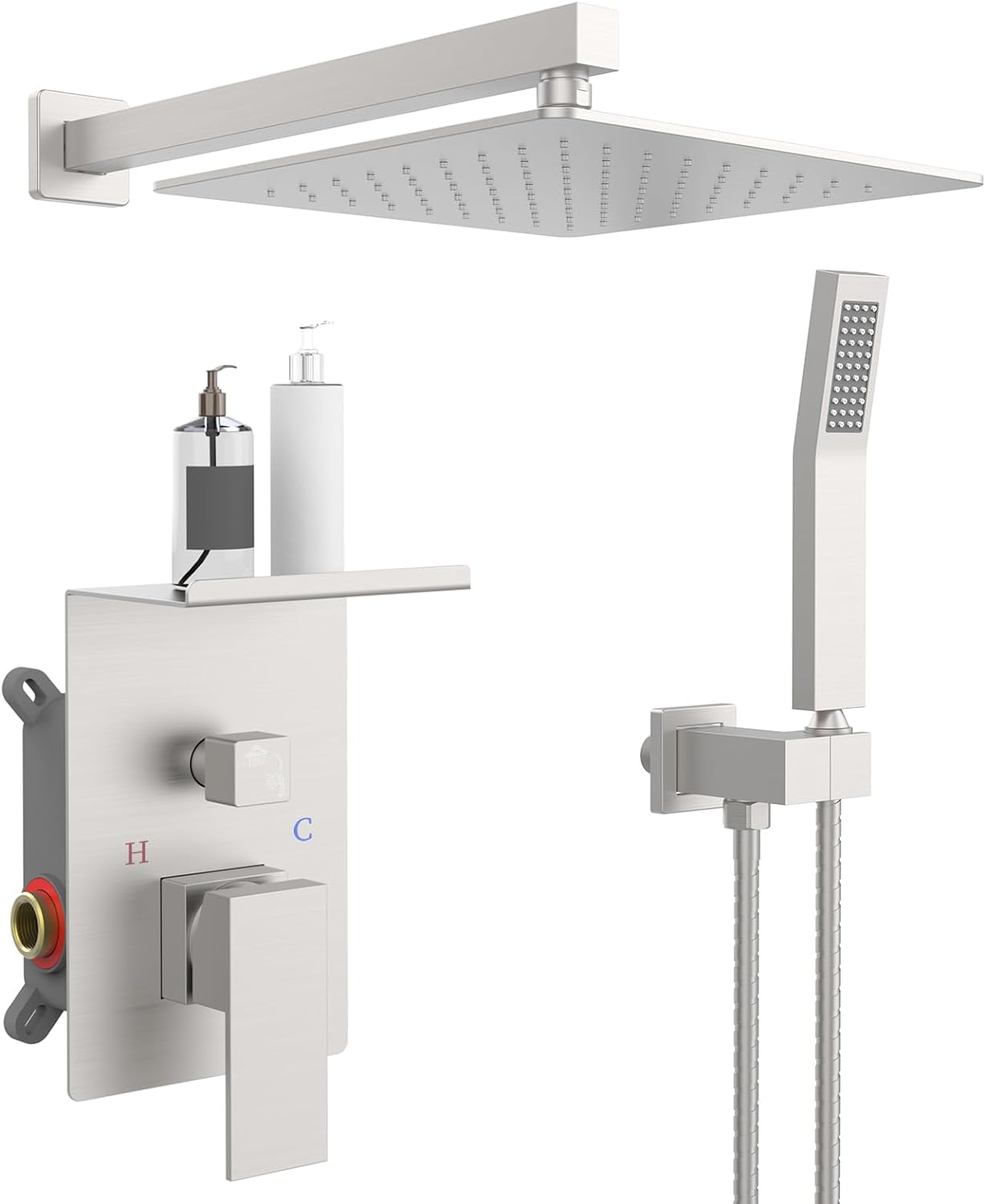 Rainwater Shower System With Storage Rack, Unable To Ship On Weekends
