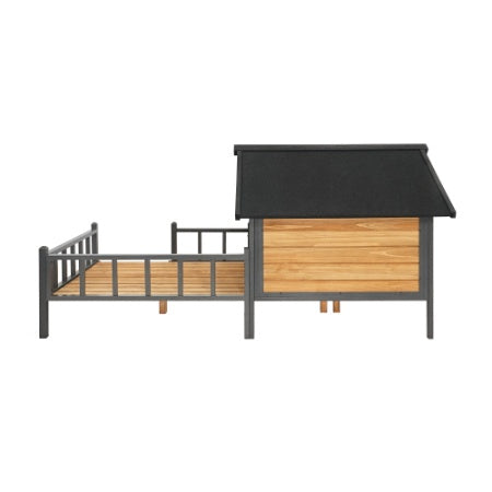 Outdoor Large Wooden Cabin House Style Wooden Dog Kennel With Porch