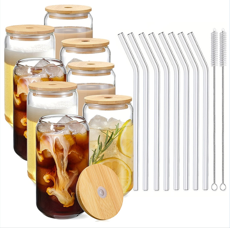 Glass Cup With Straw