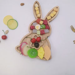 Creative Unvarnished Wooden Cartoon Christmas Tray For Home Desktop