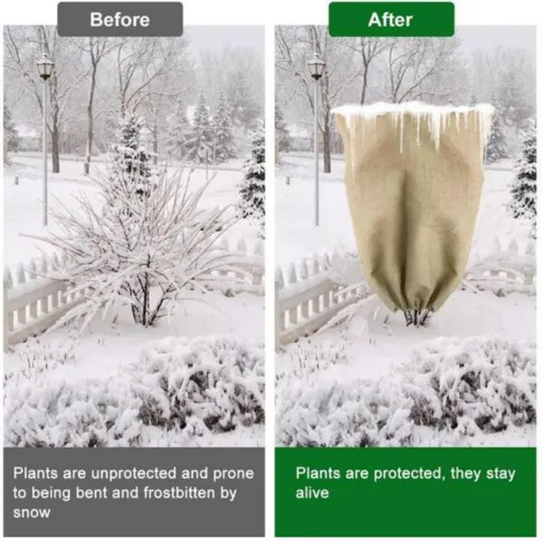 5PC 22inch*59inch Jute Sandbags 300g With Ties, Plant Protection Bags, Biodegradable And Eco-friendly Materials, Provide Protection From Cold, Sun, And Wind, And Secure Roots And Protect Seedlings.
