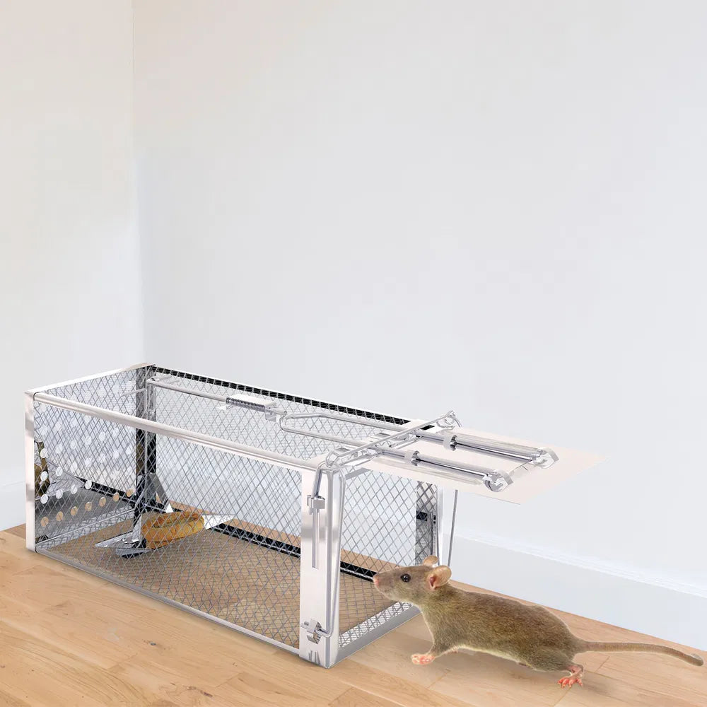 Single Door Rat Trap Cage Humane Rodent Trap Mouse Trap Indoor Outdoor For Small Rodents Mice Voles Hamsters