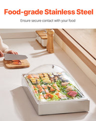 Countertop Food Serving Display Container Condiment Dispenser Tray With Lid