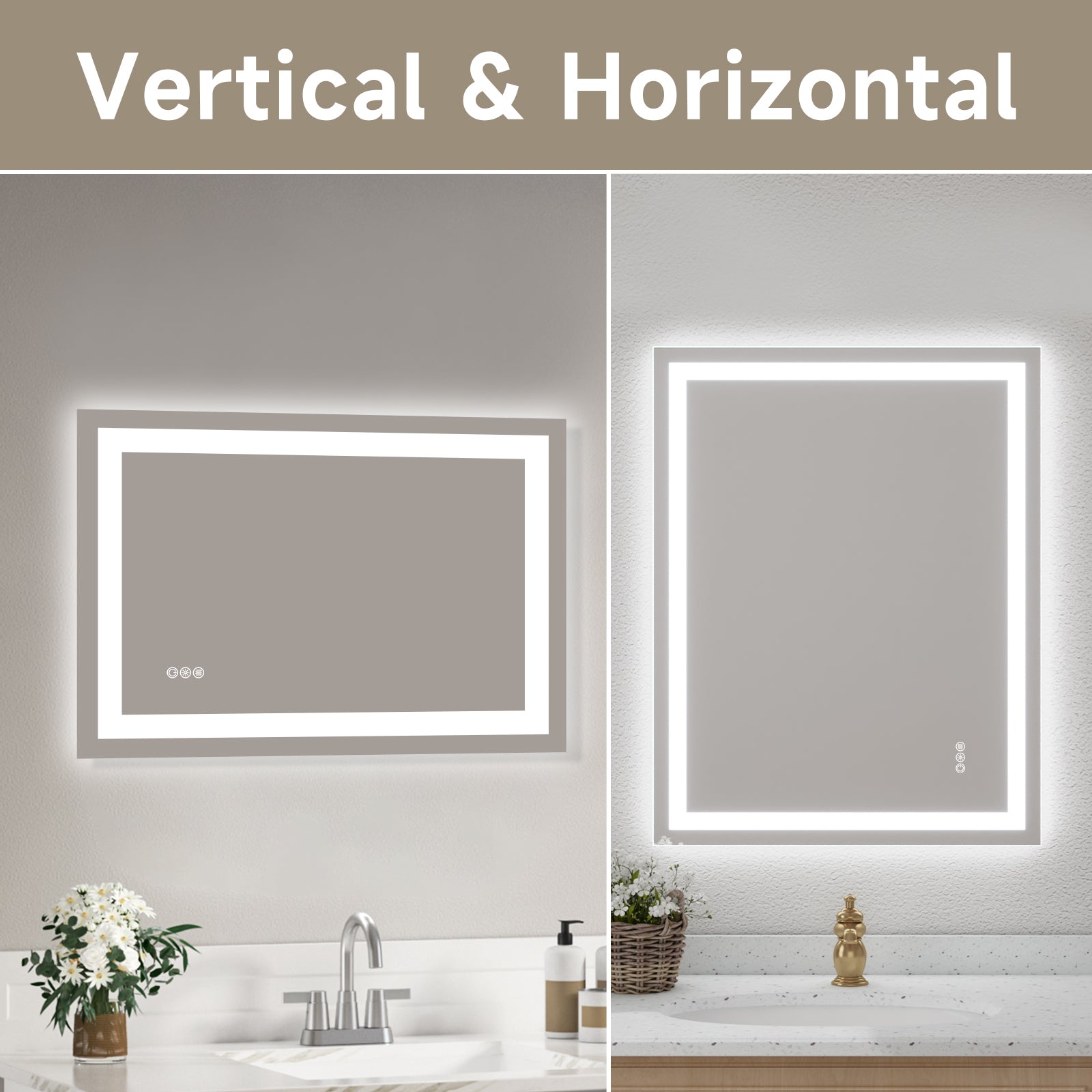 Frameless Tempered Glass With Dual LED Light Strips For Front And Rear Illumination