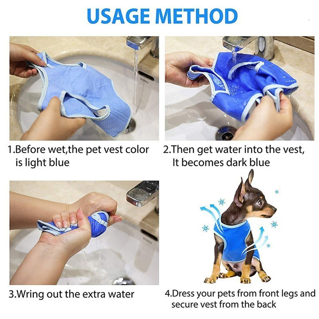Dog Summer Cooling Vest, Pet Cooling Clothes Dog Cat Cooling Vest, Summer Heat Relief Vest Pet Dog Clothes Summer Clothes For Dogs Dog Cooling Vest