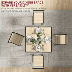 3-Piece Dining Room Set, Industrial Kitchen Table Set with Rectangular Table and 2 Dining Chairs, Oak