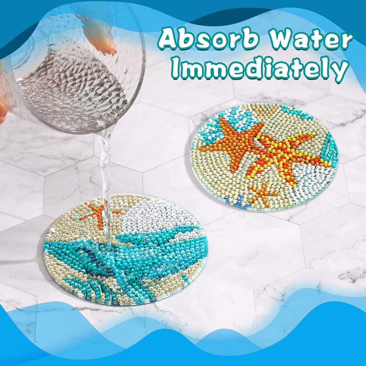 16Pcs Rhinestones Coasters