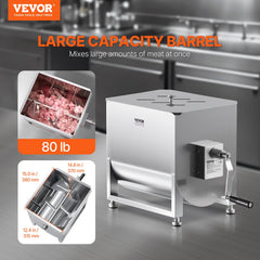 Manual Meat Mixer 80L Fixed Tank Mixing Max 80LB For Meat Sausage Mixer Machine