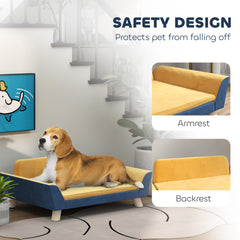 Dog Sofa Bed for Small Dogs with Soft Cushion, Washable Cover & Non-Slip Foot Pads, Orange