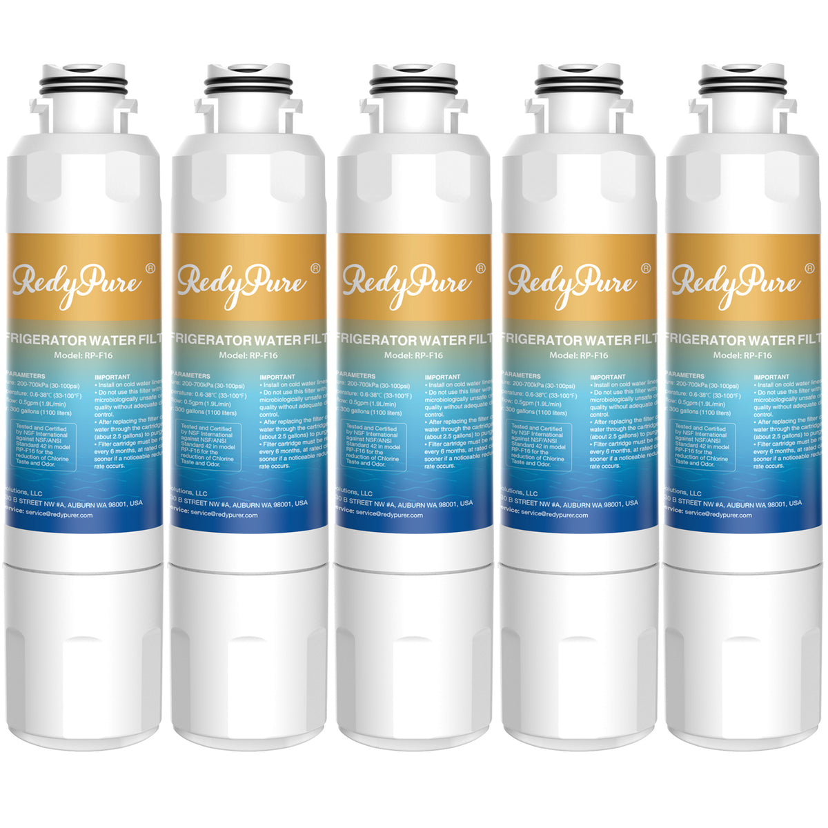 5 Pack Refrigerator Water Filter Replacement For Water Filter HAF-CIN EXP, DA29-00020B, HAF-CIN, DA29-00020B-1, RF28HMEDBSR, RF263BEAESR, RS25J500DSR, RF263TEAESG, HDX FMS-2, DA97-08006A-1