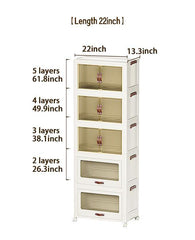 Baby Safety Transparent Opening Lid Indoor Home Decoration Storage Cabinet With Wheels