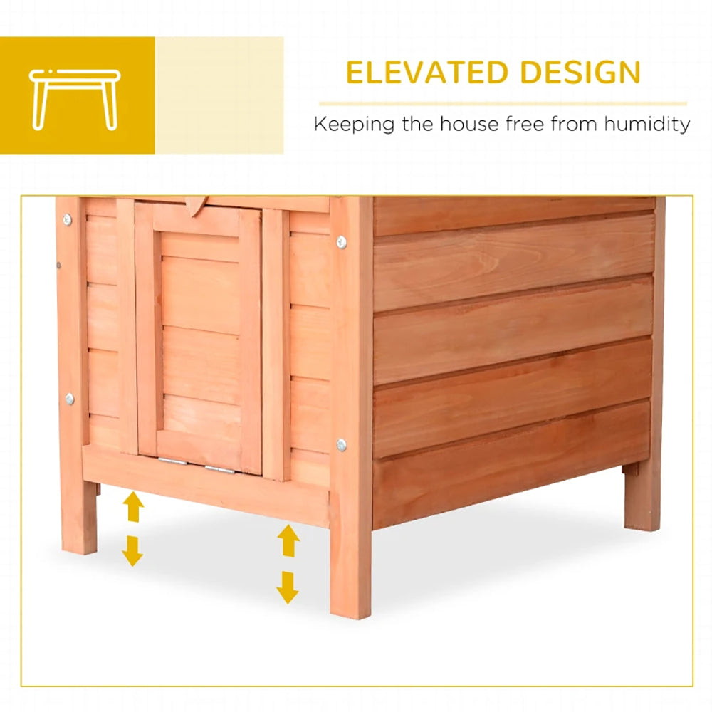 Small Wooden Rabbit Hutch Bunny Cage Guinea Pig Cage Duck House Dog House With Openable & Waterproof Roof, For Rabbits, Chickens, Ducks, Natural