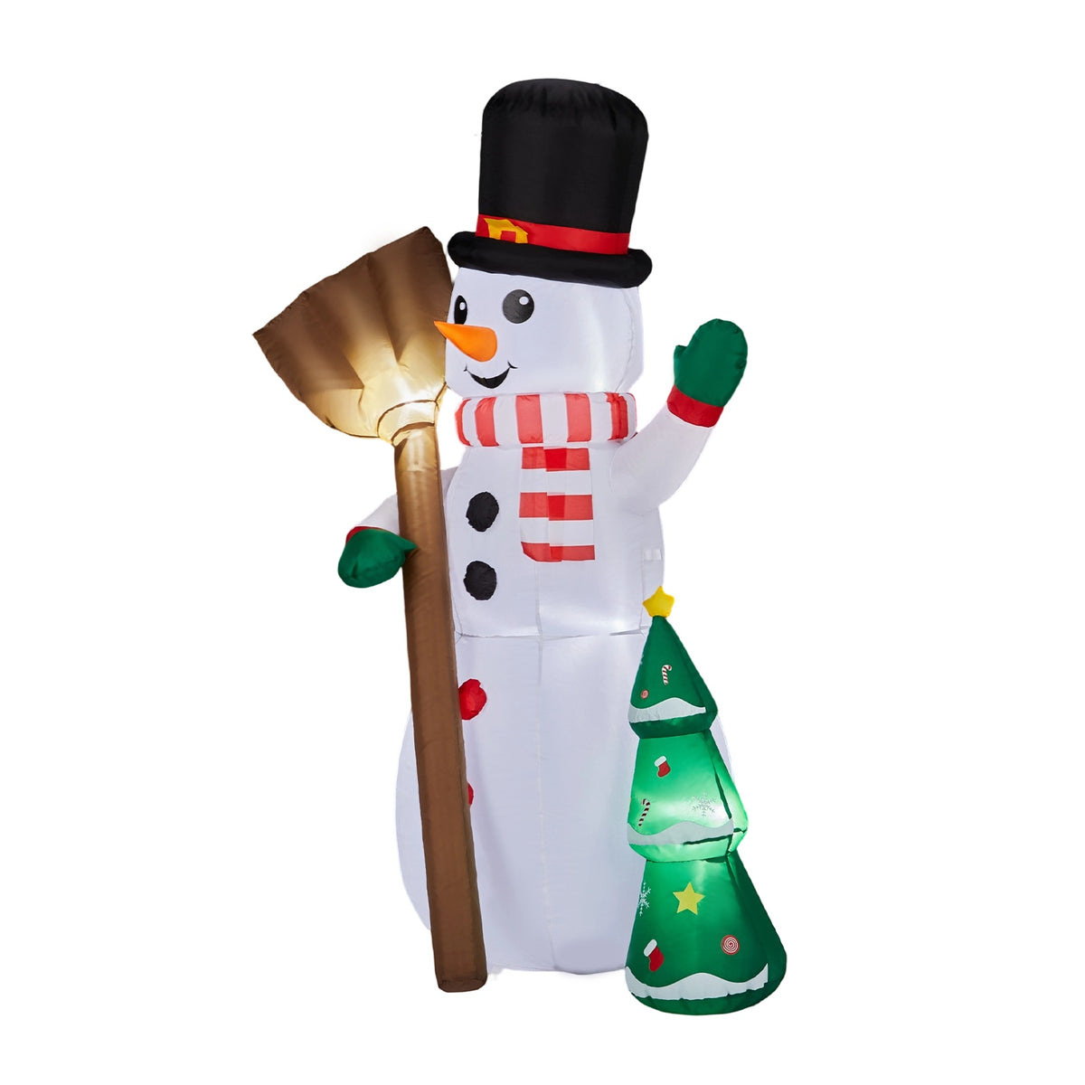 6.2FT Lighted Christmas Inflatable Decoration, Inflatable Snowman Holding Groom, Funny Blow Up Yard Decorations With Built-in LED Lights For Holiday Party Front Yard Lawn Garden Decor