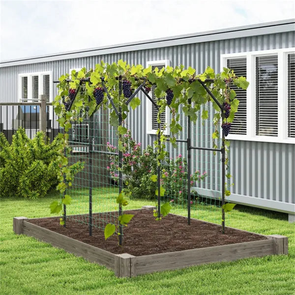 Large Garden Trellis Arch - 79"x59"x78" PE-Coated Metal, Rustproof Plant Support For Climbing Vines
