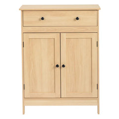 Natural Wood Color, Particleboard With Melamine Veneer, 60*30*80cm, Double Doors, Single Drawer, Bathroom Vanity