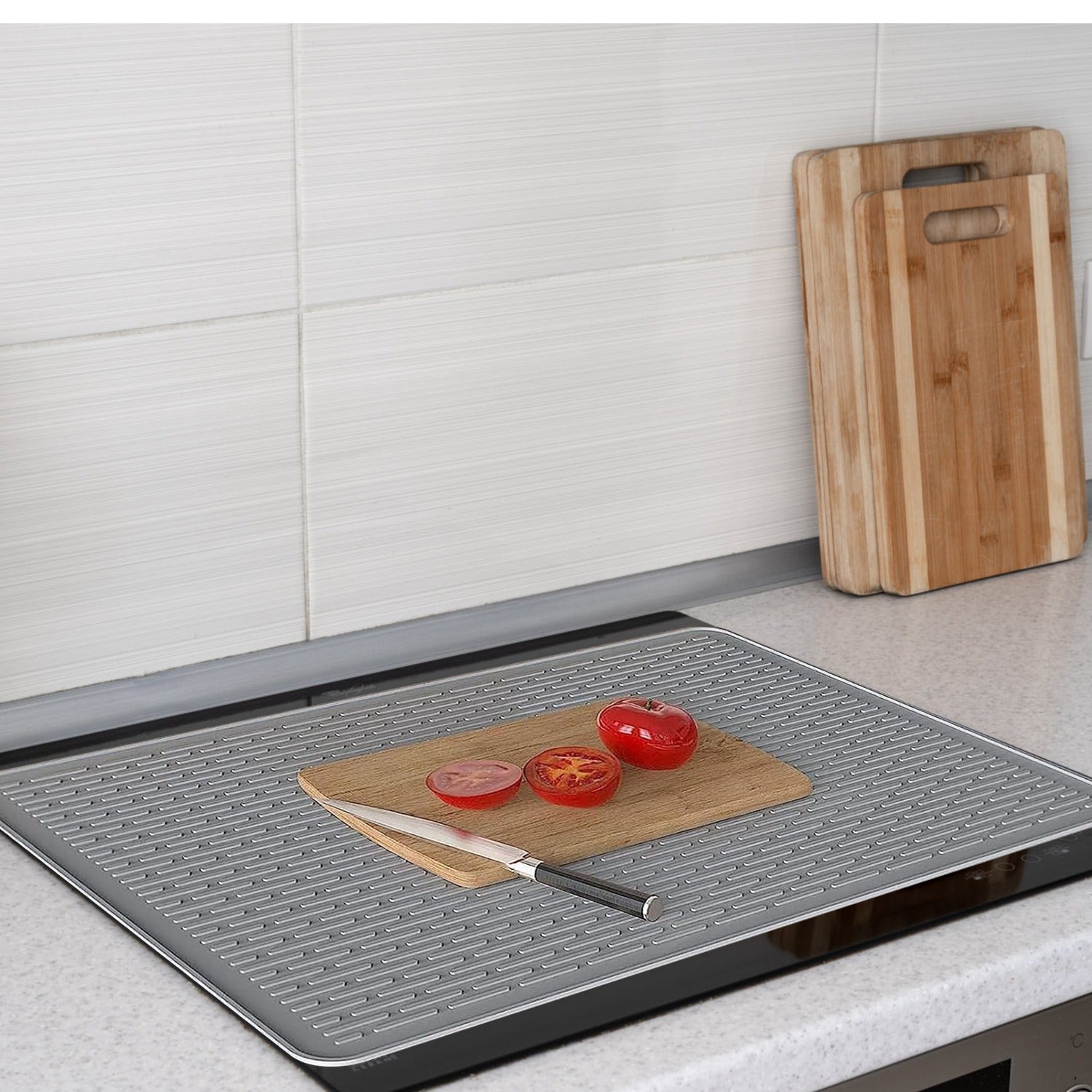 1Pc 27.95x19.69in Electric Stove Cover Silicone Stove Mat Glass Stove Top Protector 464 Fahrenheit Heat Resistant Dishwasher Safe Waterproof