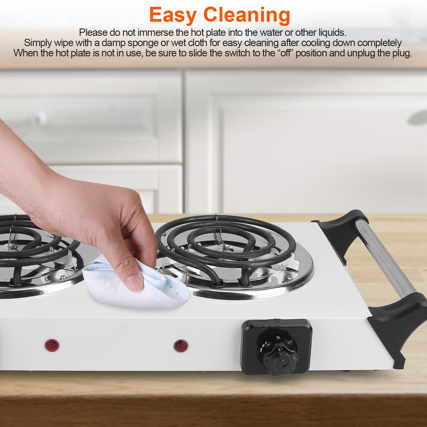 2000 Watt Electric Furnace, Portable Desktop Dual Stove
