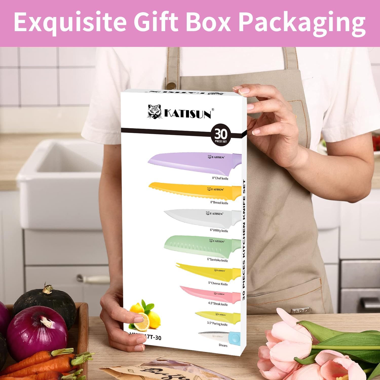 30 Piece  Knife Set With Kitchen Cutting Board