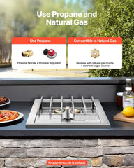 Single Grilling Side Burner For Outdoor 15,000BTU Propane & Natural Gas