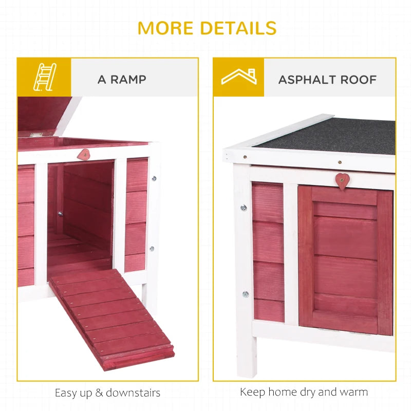 Small Rabbit Hutch Bunny Cage Guinea Pig Cage Duck House Dog House With Openable & Waterproof Roof