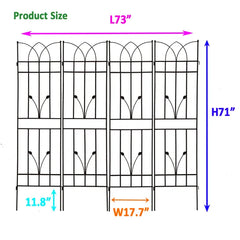4 Pack Metal Garden Trellis 71" X 17.7" Rustproof Trellis For Climbing Plants Outdoor Flower Support