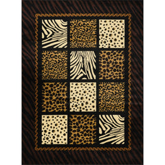Tribes GC YLS4013 Black 2 Ft X 3 Ft Animal Print Area Rug