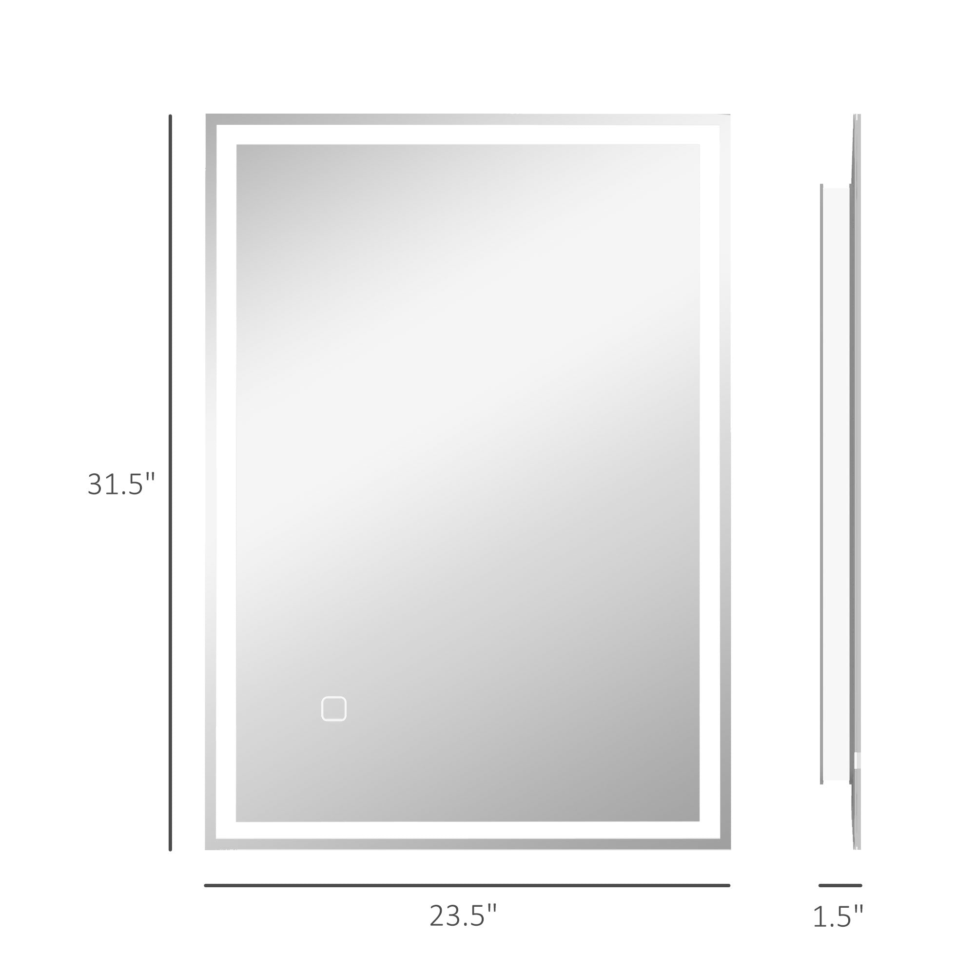 kleankin 32" x 24" LED Bathroom Mirror