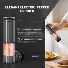 2 Sets Of Electric Salt And Pepper Grinders - Battery-powered, Adjustable For Grinding Fineness, Suitable For Home Kitchens, Made Of Durable Plastic (not Available On Walmart Platform)