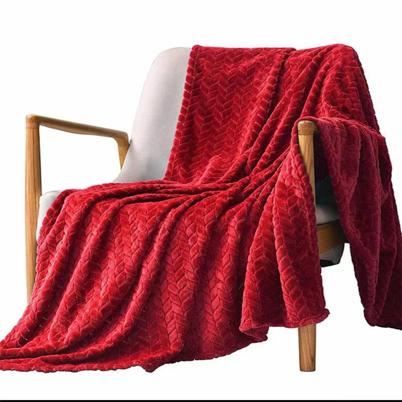Solid Color Flannel Wheat Grain Blanket Children's Blankets