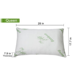 2Pcs Or 1Pcs Bamboo Memory Foam Pillow Hypoallergenic Bed Pillow For Head Neck Rest Sleeping Shredded Pillow Washable Cover Queen Size Pillow