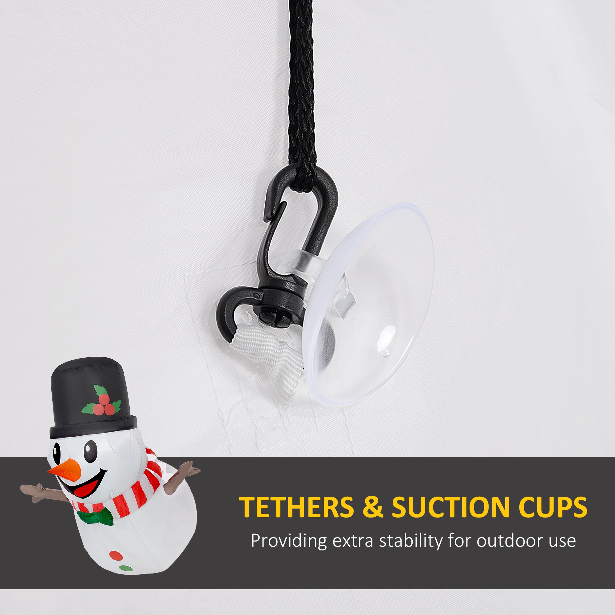 3.4' Inflatable Hanging Snowman w/ LED Lights, Blow-Up Outdoor Christmas Display for Party