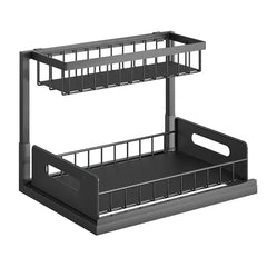 2 Tier Under Sink Organizers Pull Out Under Cabinet Basket Storage Shelf Sliding Drawer For Kitchen Bathroom