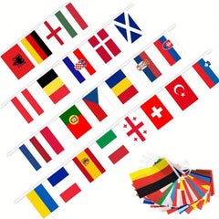26.25 Ft 24 Countries String Flag International Flags Bunting Banner 24 Team Nation Flags Banner Decoration Sport Theme Party Garland For Club Bar Sports Events Grand Opening Party Supplies