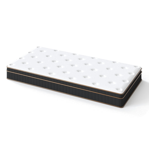 12 Inch Twin XL Mattress, Innerspring Mattress With Black Gold Trim & White Cover - Medium Firm Support, Cooling Technology For College Dorm, Guest Room & Tall Sleepers