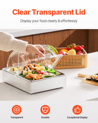 Countertop Food Serving Display Container Condiment Dispenser Tray With Lid