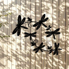 Elegant Dragonfly Wall Art Decor Set - 2-Piece Metal Sculpture For Indoor