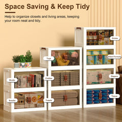 3Pcs Foldable Storage Bins With Lid Wheels Front Magnetic Door Fedex Shipping