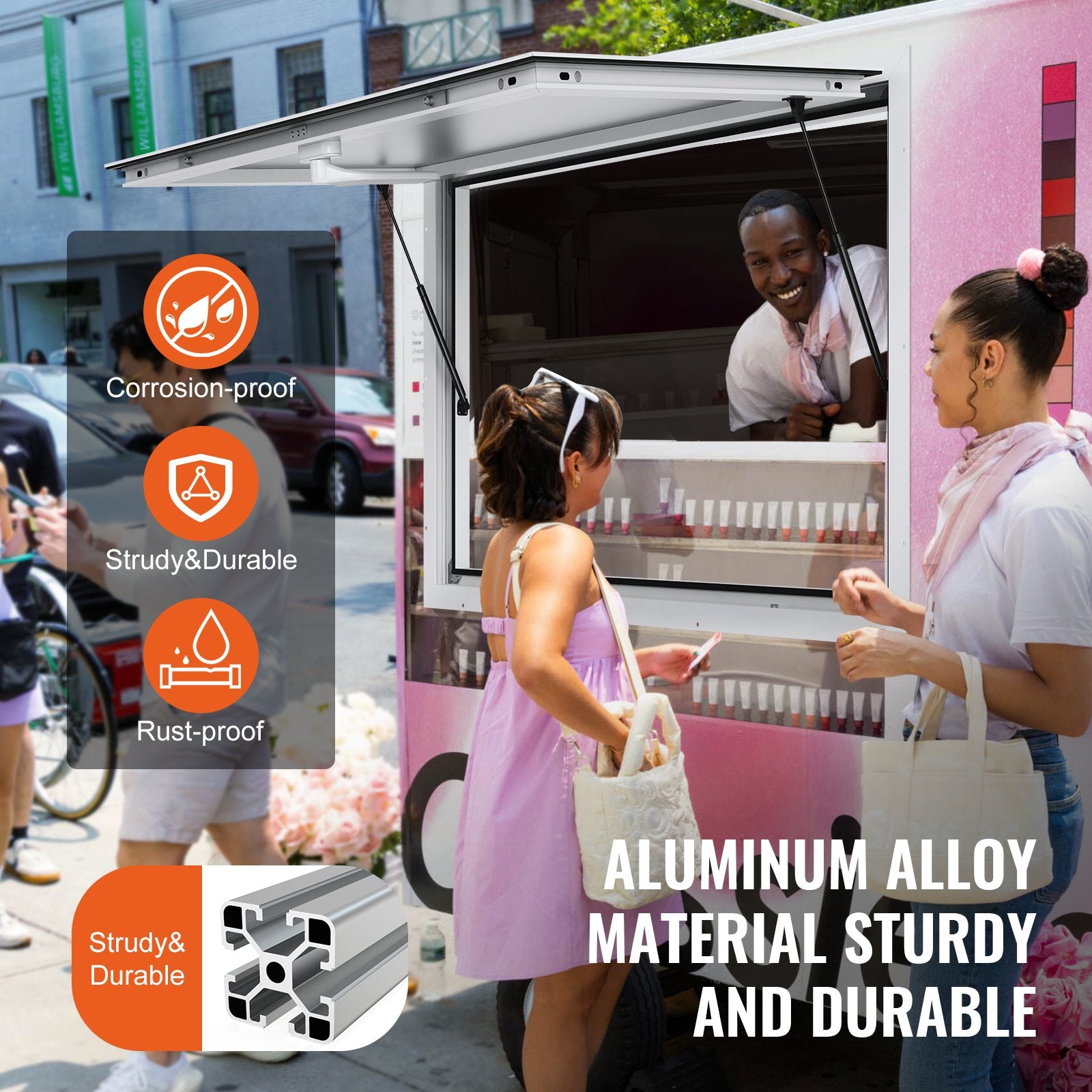36"L X 36"W Concession Stand Serving Window Food Truck Service Awning