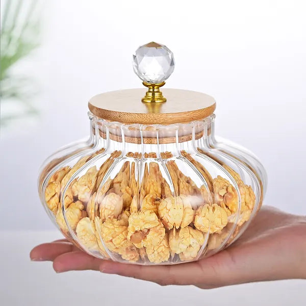 1 PCS High Borosilicate Stripe Sealed Jar, Kitchen Storage Jar, Coffee Can, Coffee Storage Container