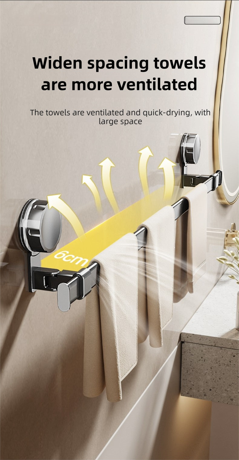 1 Suction Cup Telescopic Towel Rod