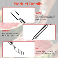 5Pcs 2 In 1 Watermelon Cutter Slicer Fork Stainless Steel Dual Head Watermelon Fruit Cutting
