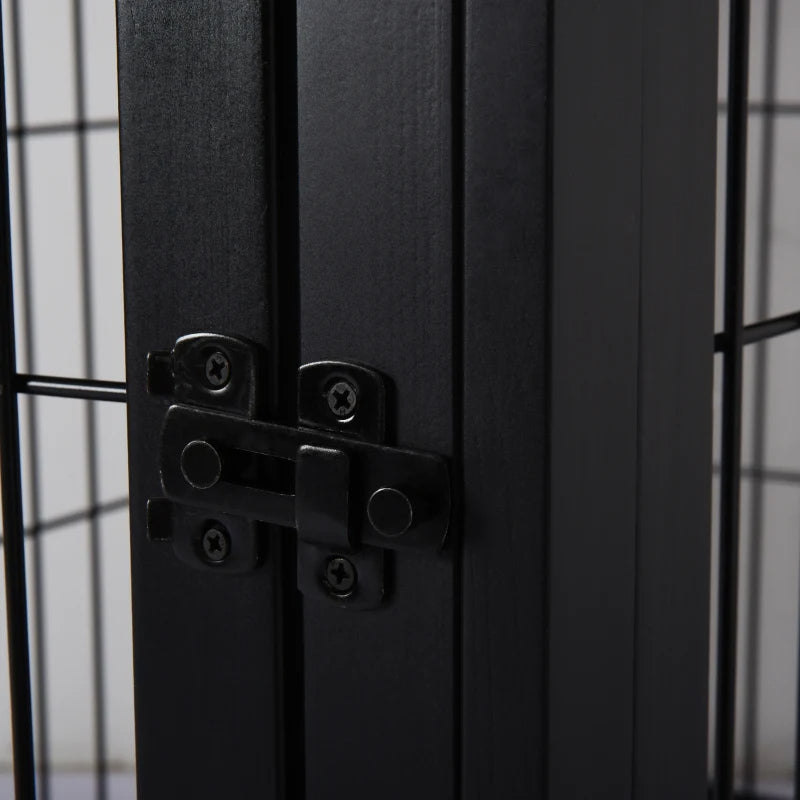 Crate Furniture, 32Small Dog Cage End Table With 2 Doors, Lockable Door, Puppy Kennel Indoor, Black
