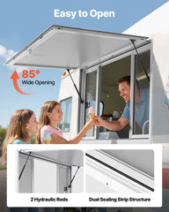 60x36in Concession Stand Serving Window Food Truck Service Awning Aluminum Alloy