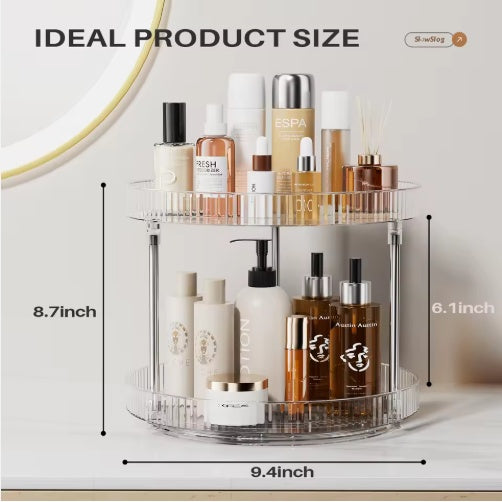 Pack Of 2 Double-layer Turntable Rotating Spice Rack Organization Spinning Organizer