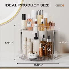 Pack Of 2 Double-layer Turntable Rotating Spice Rack Organization Spinning Organizer
